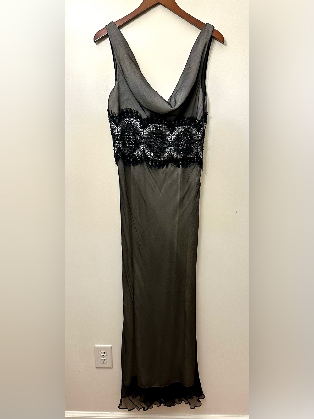 Lace-Trim Long Dress